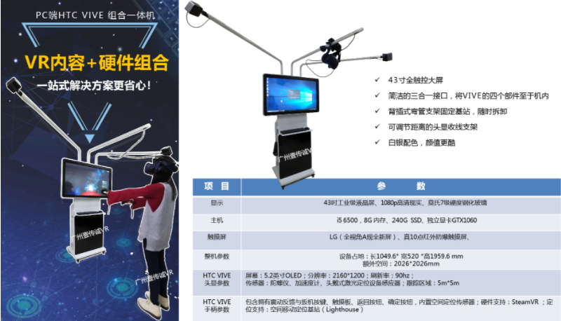 廣州壹傳誠VR PC端HTC VIVE組合一體機