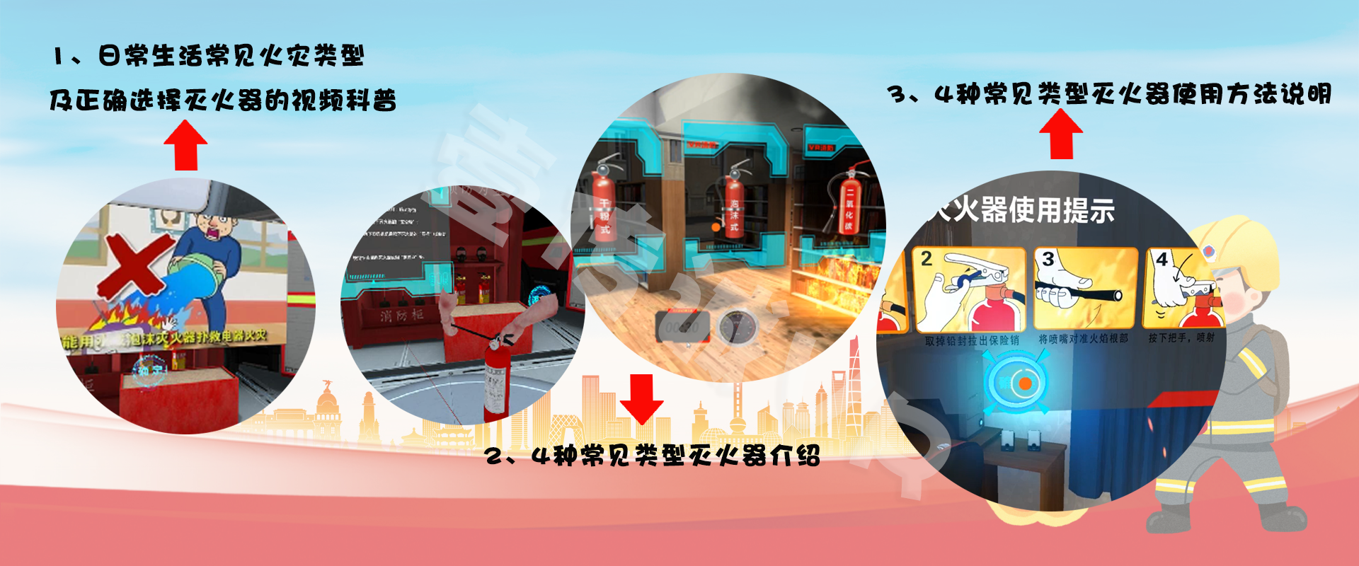 VR消防、VR多場(chǎng)景消防逃生、VR火災(zāi)逃生